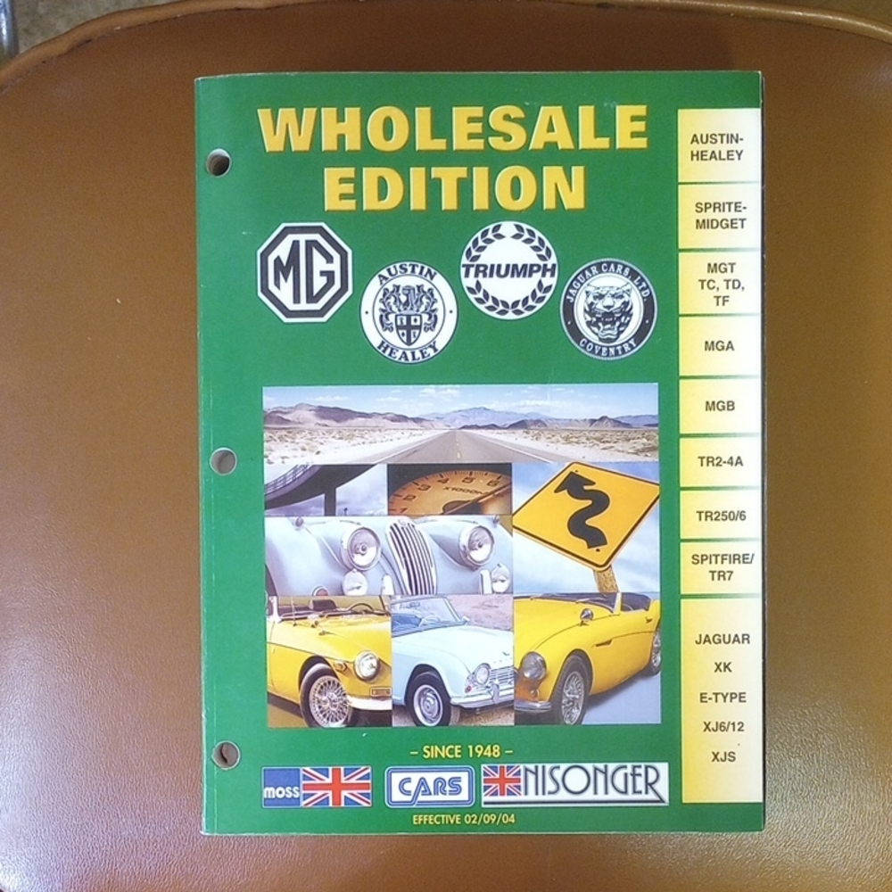 Vtg British Car Parts Catalog Wholesale Edition Spring 2004 Jaguar Austin-Healey